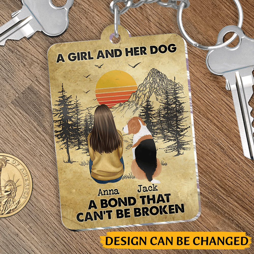 A Girl And Her Dogs - Personalized Acrylic Keychain - Best Gift For Family