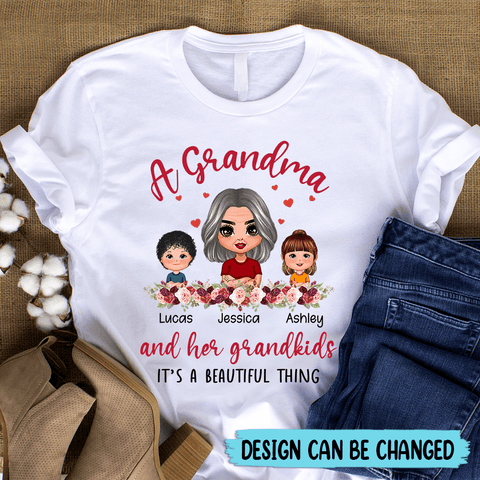 A Grandma And Her Grandkids - Personalized T-Shirt/ Hoodie - Best Gift For Grandma