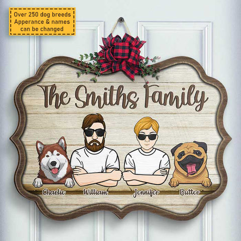 Welcome To Our Family - Gift For Dog Lovers - Personalized Shaped Door Sign