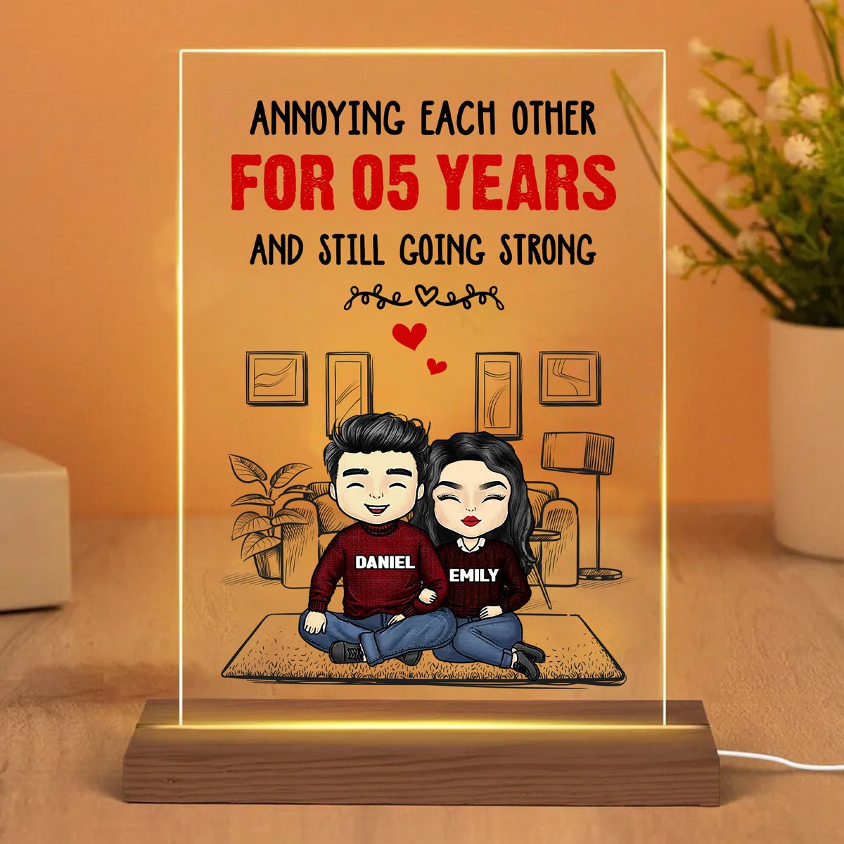 Annoying Each Other - Personalized Acrylic Plaque LED Lamp - Best Gift For Couple