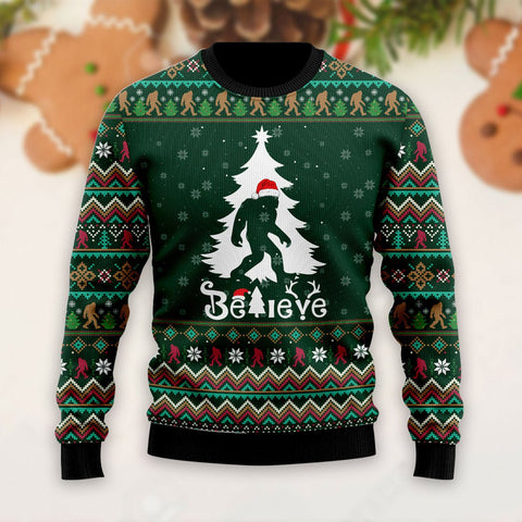 Believe Christmas Tree Ugly Sweater - TG1121QA