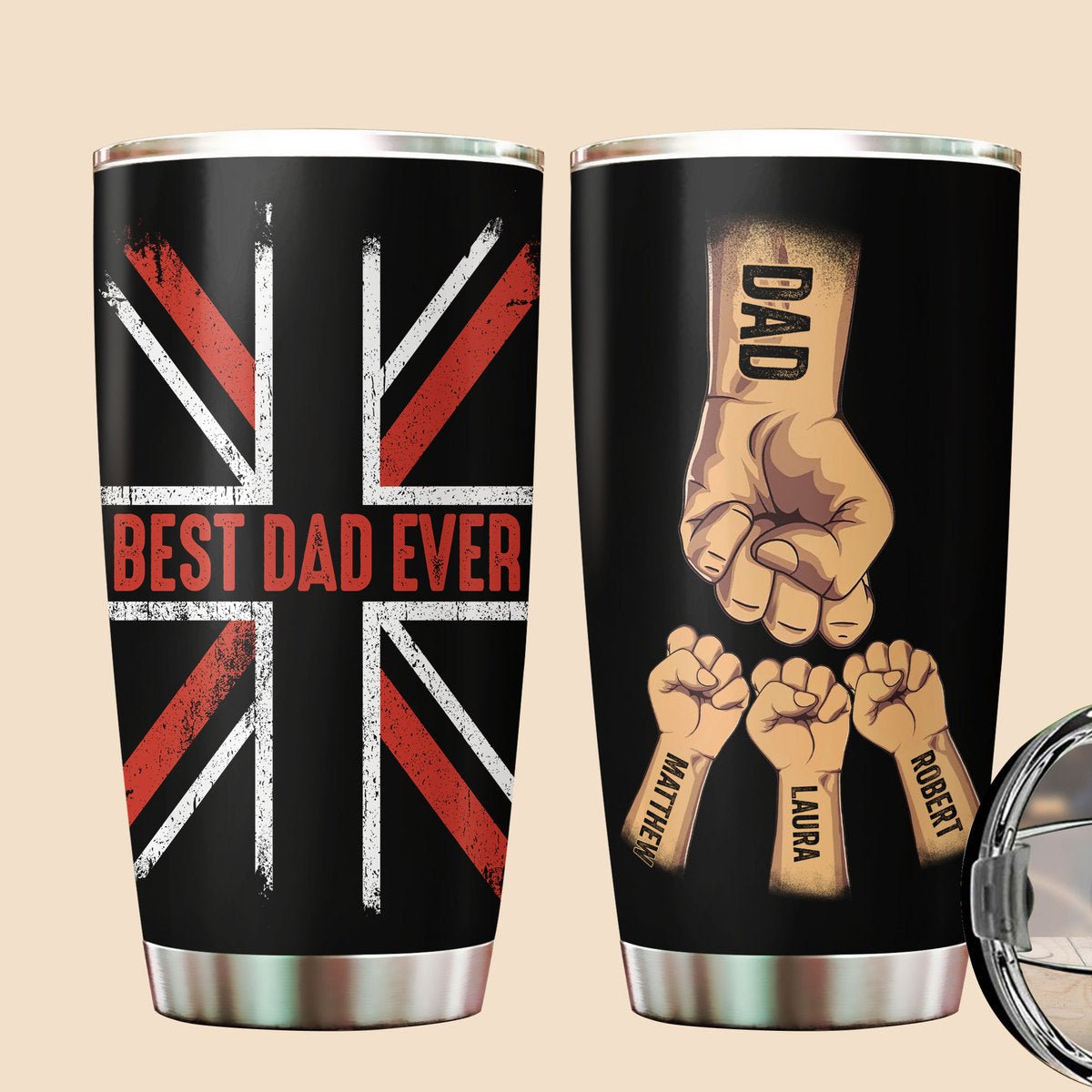 Best Dad Ever (UK) - Personalized Tumbler - Best Gift For Father