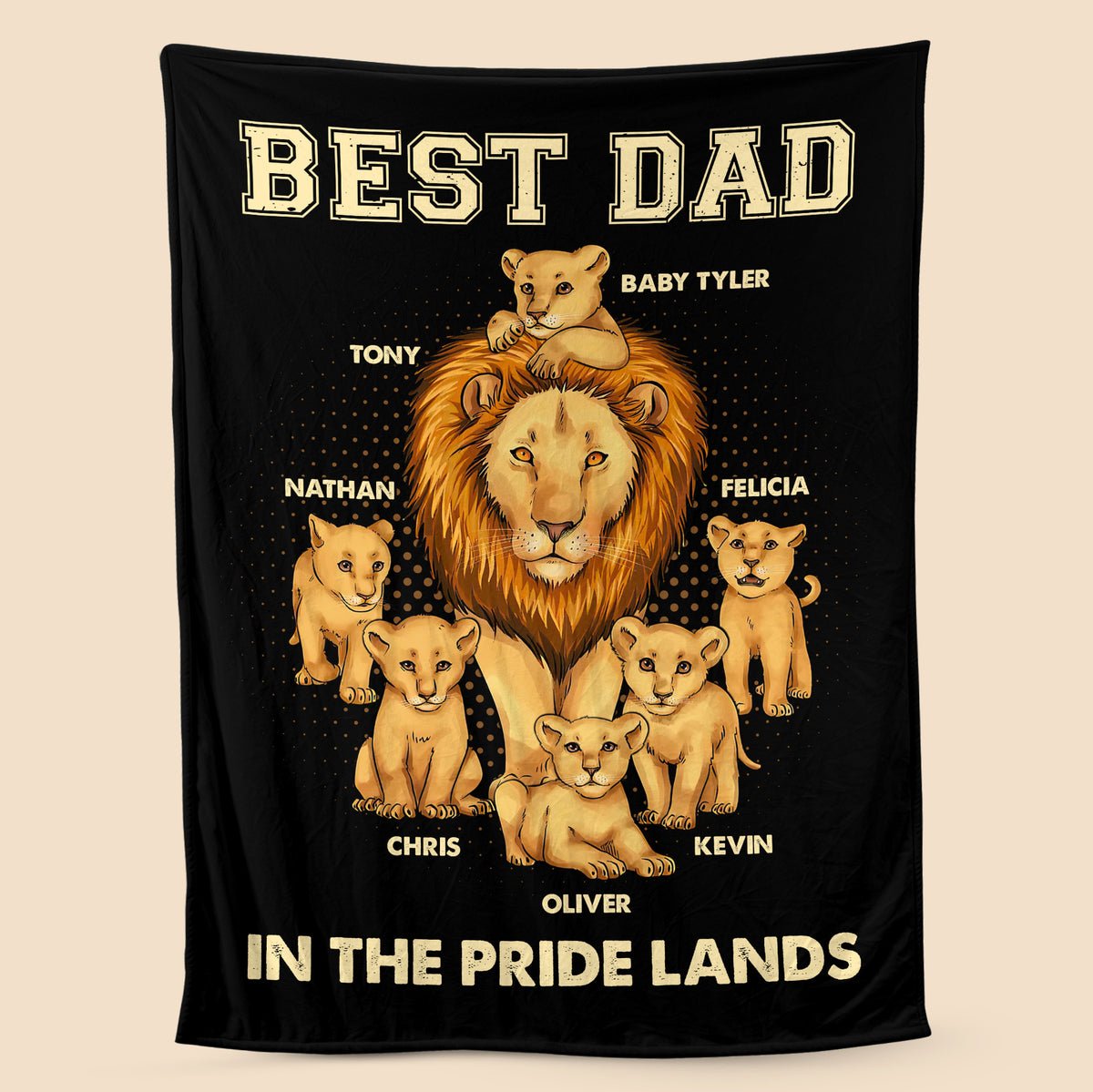 Best Dad In The Pride Lands - Personalized Blanket - Best Gift For Father