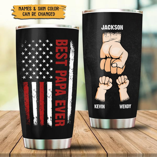 Best Papa Ever - Personalized Tumbler - Best Gift For Father, Grandpa