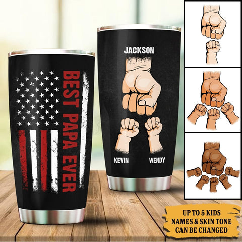 Best Papa Ever - Personalized Tumbler - Best Gift For Father, Grandpa