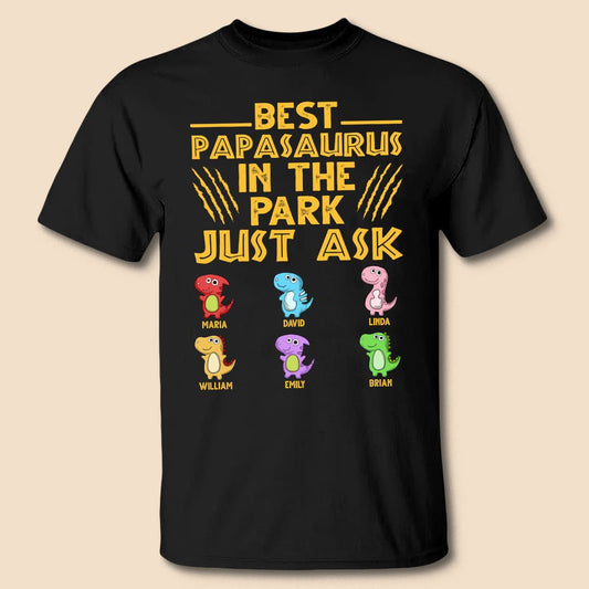 Best Papasaurus In The Park Dinosaur Family - Pesonalized T-Shirt/ Hoodie - Best Gift For Father, Grandpa