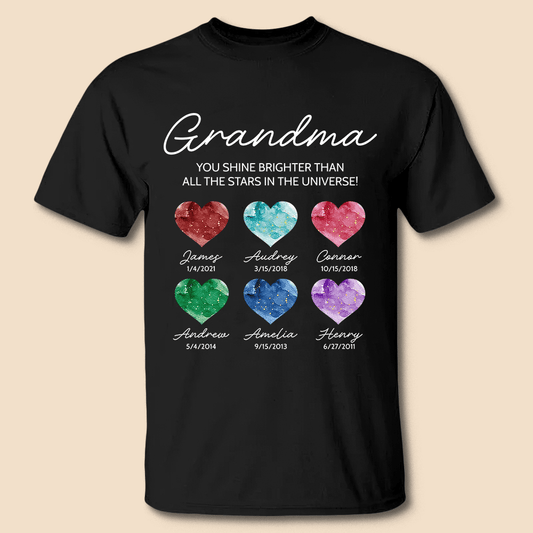 Birthstone Constellations - Personalized T-Shirt/ Hoodie - Best Gift For Grandma