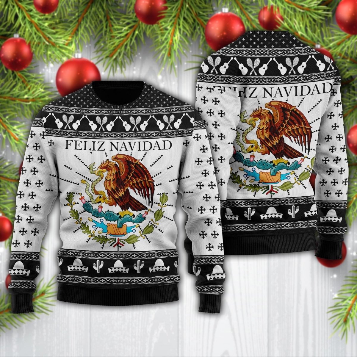Black Feliz Navidad Mexican Ugly Sweater - TG0921DT