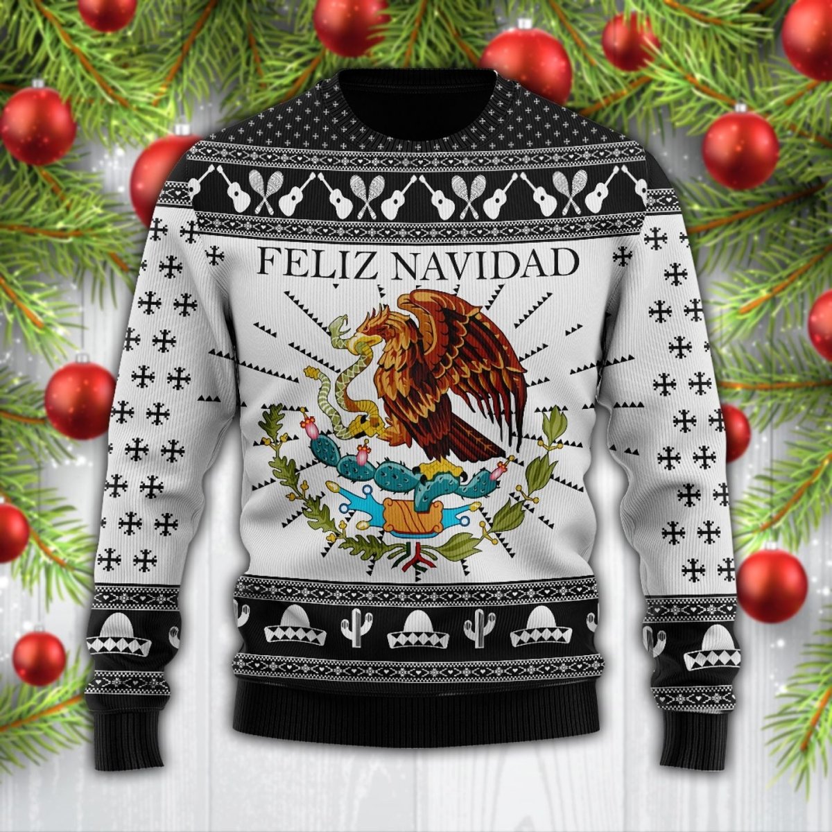 Black Feliz Navidad Mexican Ugly Sweater - TG0921DT