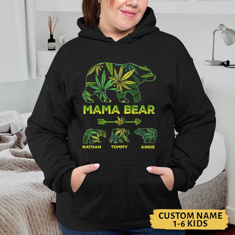 Cannabis Mama Bear - Personalized T-Shirt/ Hoodie - Best Gift For Mother