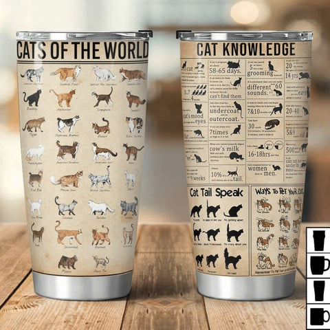 Cat Knowledge Stainless Steel Tumbler - Best Gift for Cat Lovers