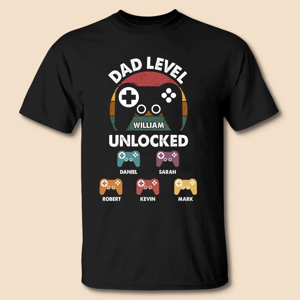 Dad Level Unlocked - Personalized T-Shirt/ Hoodie - Best Gift For Father