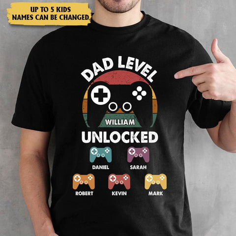 Dad Level Unlocked - Personalized T-Shirt/ Hoodie - Best Gift For Father