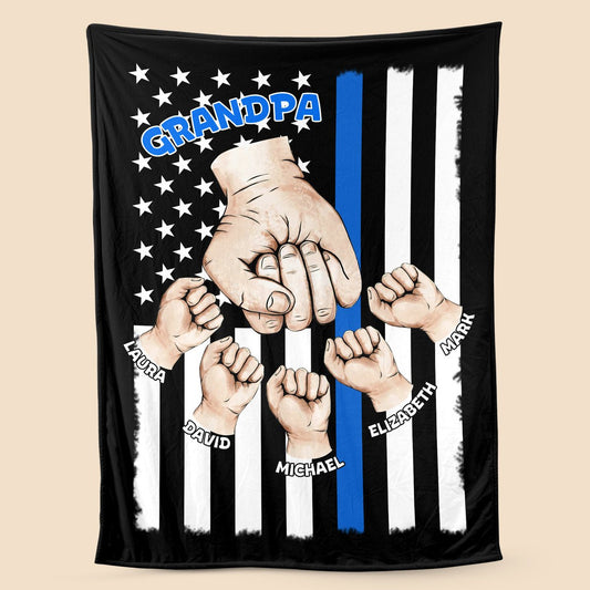 Dad/ Papa/ Grandpa Fist Bumps - Personalized Blanket - Best Gift For Father