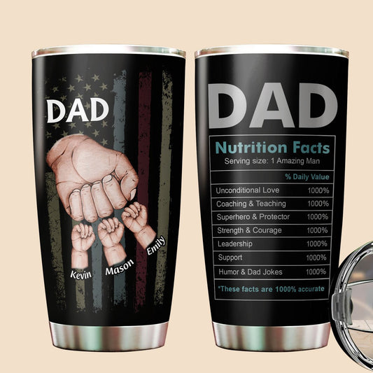 Dad/Papa/Grandpa Fist Bump - Personalized Tumbler - Best Gift For Father, Grandpa