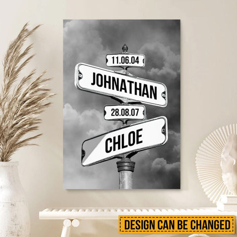 Date Of Birth Of Children Family Street Sign - Personalized Poster/Canvas - Best Gift For Family