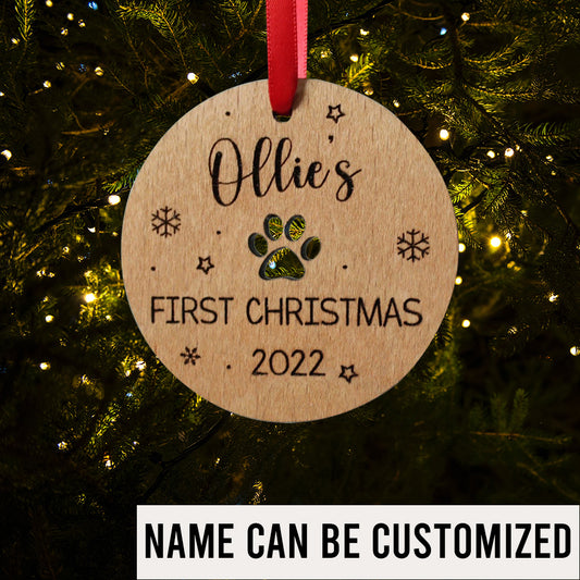 Personalized Dog's First Christmas Bauble - Pet Lover Xmas Gift