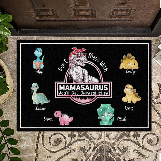 Don't Mess With Mamasaurus - Personalized Doormat - Best Gift For Mother, Grandma