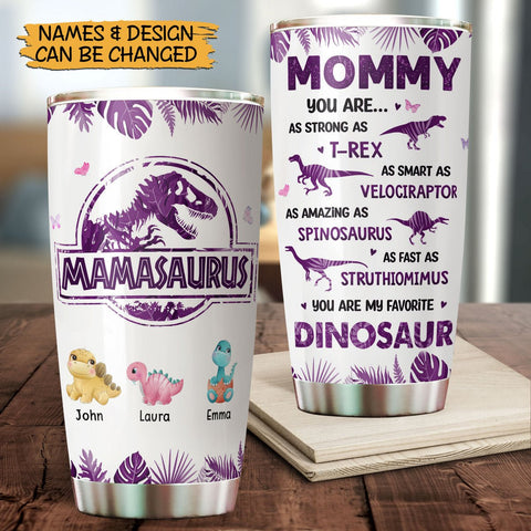 Don't Mess With Mamasaurus Purple Tropical - Personalized Tumbler - Best Gift For Mother