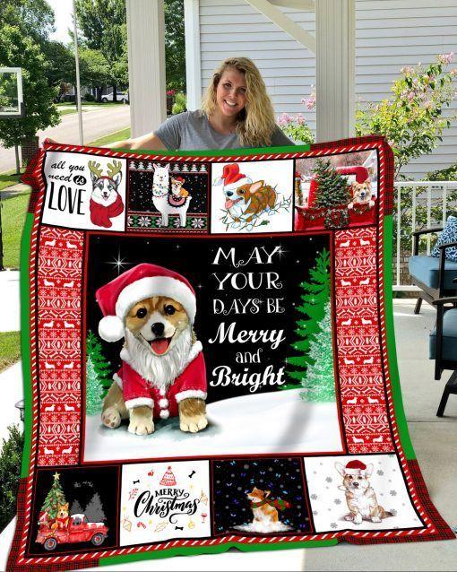 Corgi Dog Christmas Sherpa Fleece Blanket - Christmas Fleece Blanket - Gift For Dog Lovers