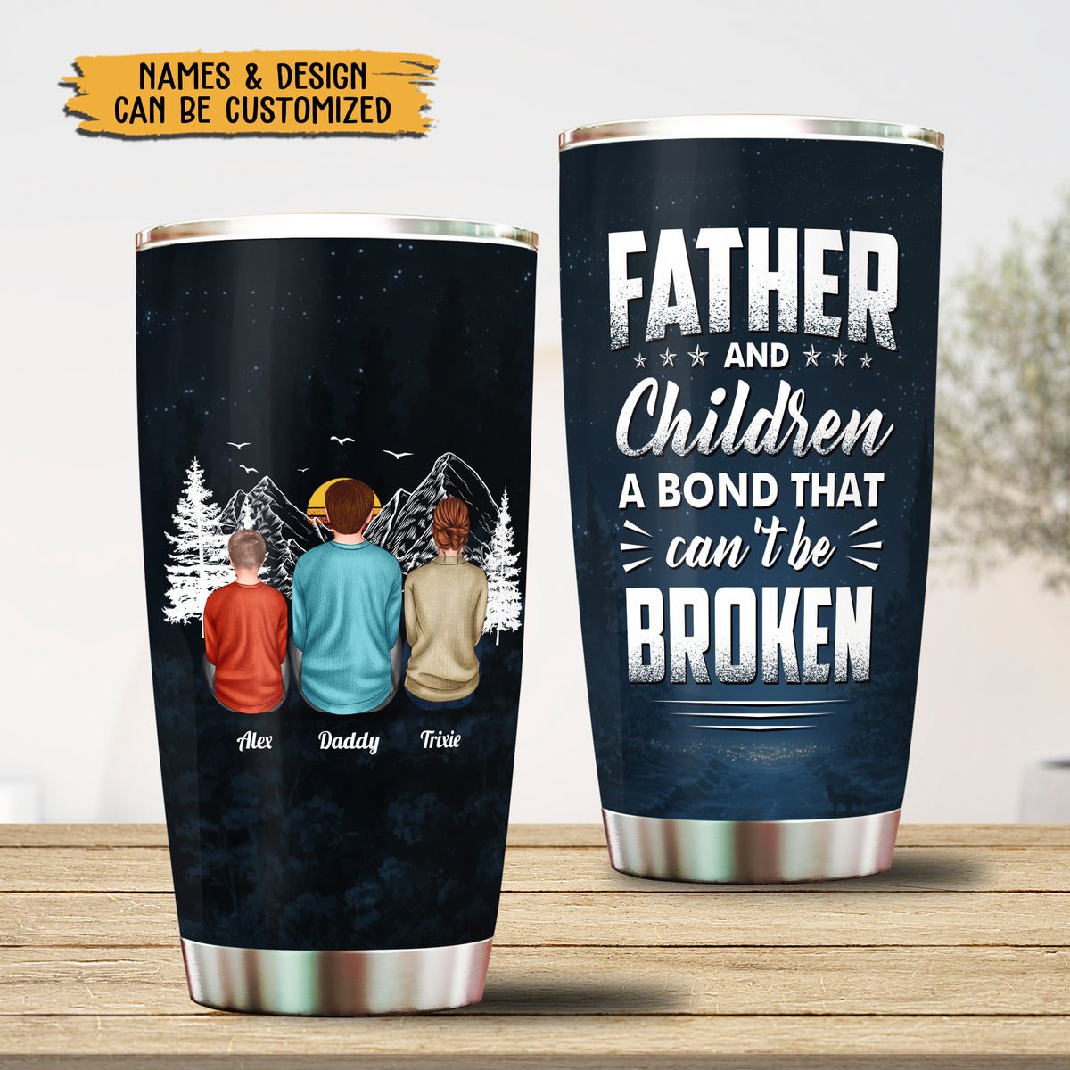 Father And Children - Personalized Tumbler - Best Gift For Father