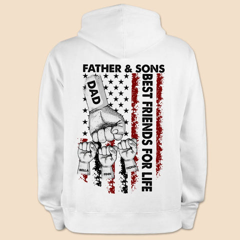 Father & Sons - Personalized T-Shirt/ Hoodie Back - Best Gift For Dad
