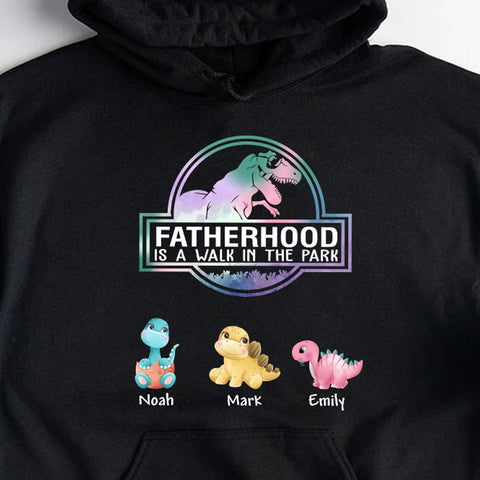 Fatherhood Is A Walk In The Park - Personalized T-Shirt/ Hoodie - Best Gift For Father