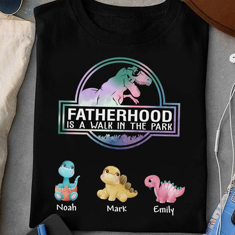 Fatherhood Is A Walk In The Park - Personalized T-Shirt/ Hoodie - Best Gift For Father
