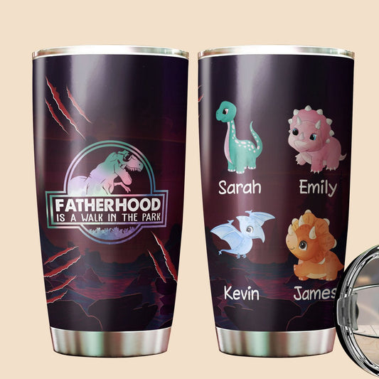 Fatherhood Is A Walk In The Park - Personalized Tumbler - Best Gift For Dad