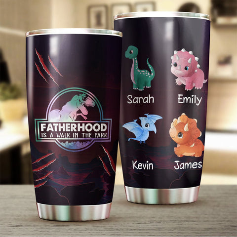 Fatherhood Is A Walk In The Park - Personalized Tumbler - Best Gift For Dad