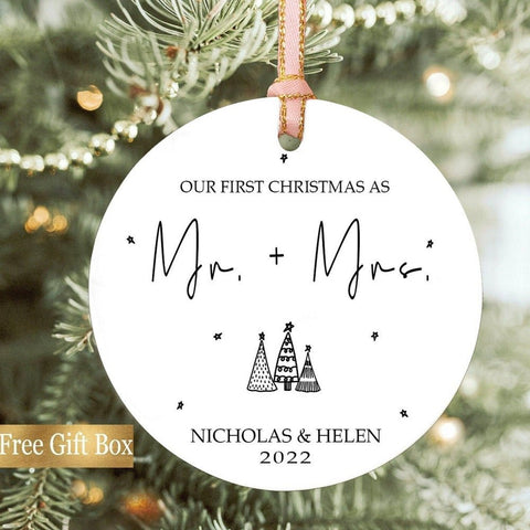 First Christmas Married Circle Ornament - MH2810