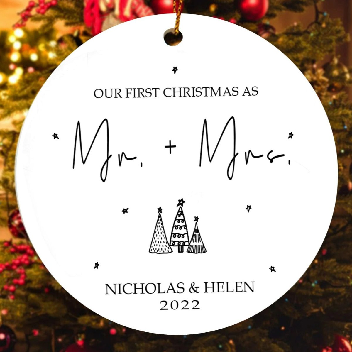 First Christmas Married Circle Ornament - MH2810