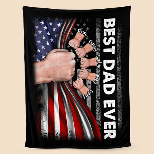 Fist Bumps - Best Dad Ever - Personalized Blanket - Best Gift For Father
