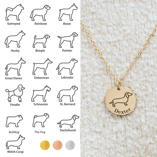 Custom Necklace for Girls - Custom Dog Charm Necklace
