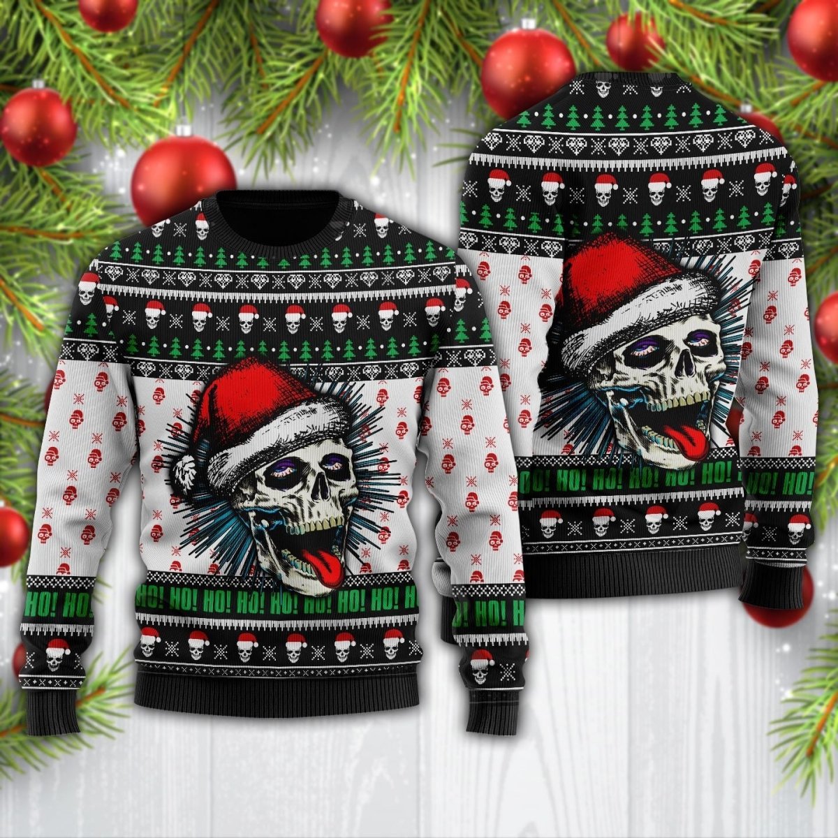 Funny Skull Christmas Ugly Sweater - TG0921DT