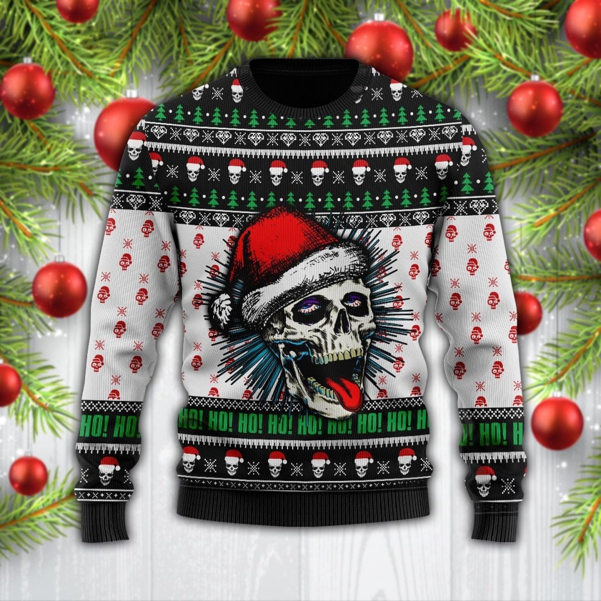 Funny Skull Christmas Ugly Sweater - TG0921DT