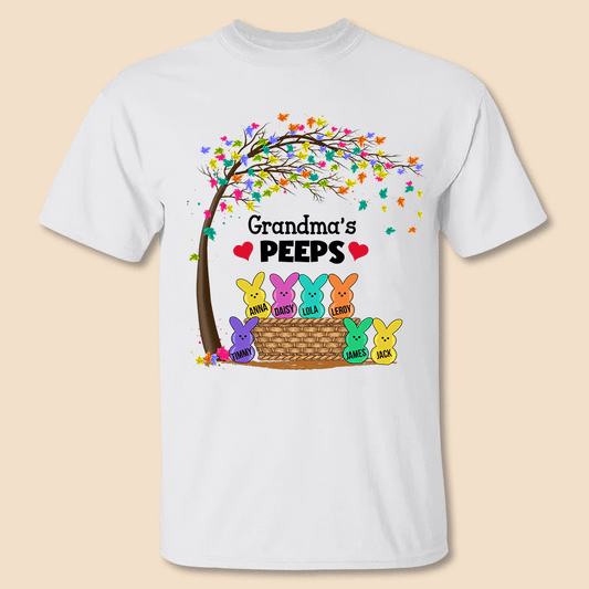 Grandma Rabbits Basket Tree Easter - Personalized T-Shirt/ Hoodie - Best Gift For Mother, Grandma