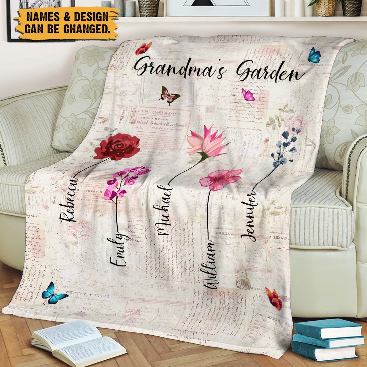 Flower Mama/Grandma's Garden - Personalized Blanket - Best Gift For Mother, Grandma