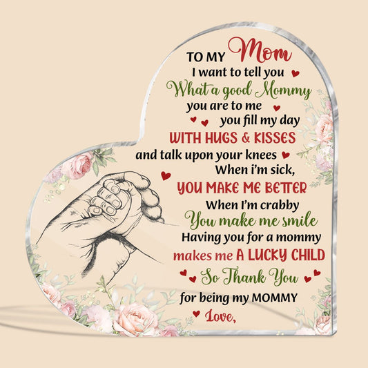 Happy Mother's Day - Heart Acrylic Plaque - Best Gift For Mother