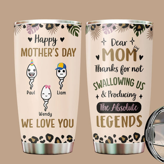 Happy Mother's Day - Thanks For Not Swallowing Us - Personalized Tumbler - Best Gift For Mother