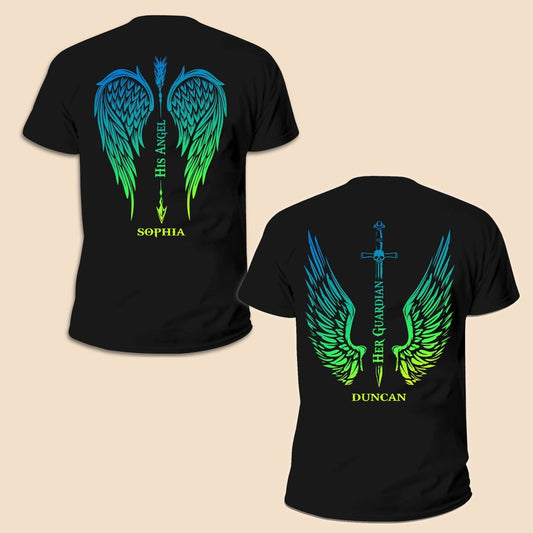 Her Guardian and His Angel Combo T-Shirt/Hoodie - Best Gift for Couple