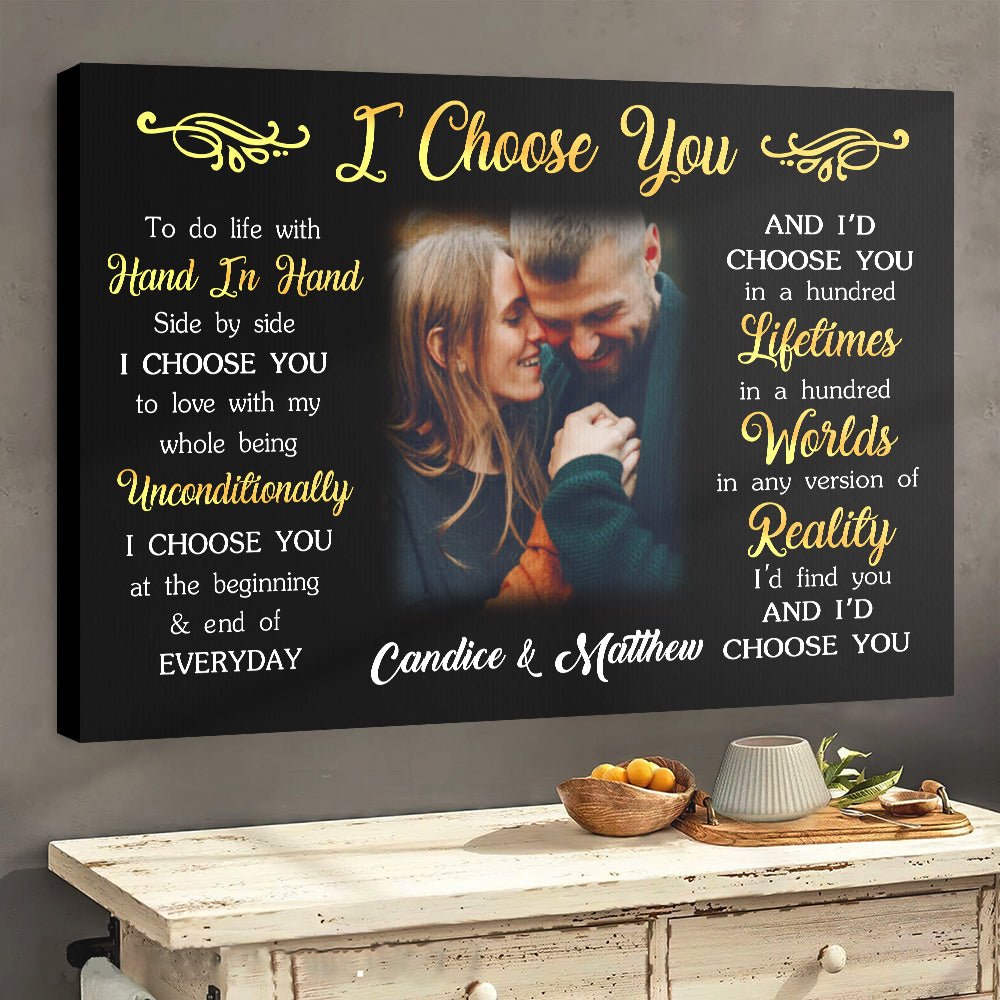 I Choose You Black - Personalized Poster & Canvas - Gift For Couple
