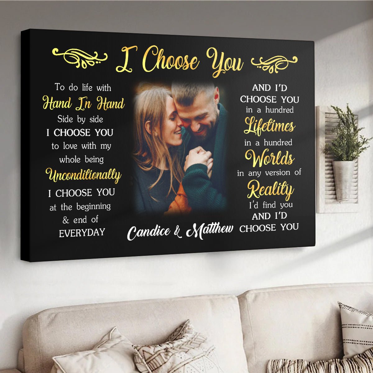 I Choose You Black - Personalized Poster & Canvas - Gift For Couple