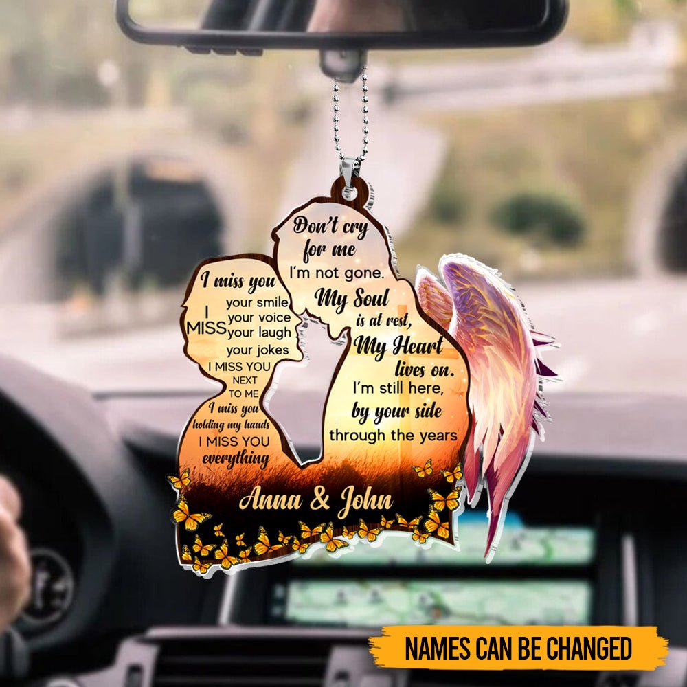 I Miss you - Personalized Acrylic Car Ornament - Best Gift For Couple