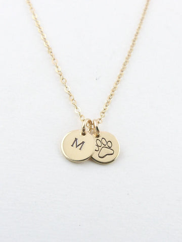 Custom Puppy Love Paw Necklace - Personalized Pet Necklace