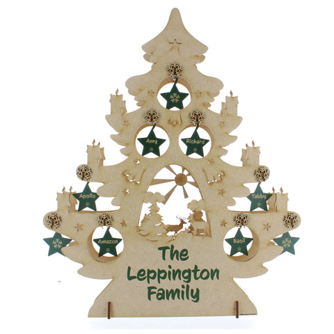 Personalized Christmas Tree Decorations Wooden Family Tree Ornament