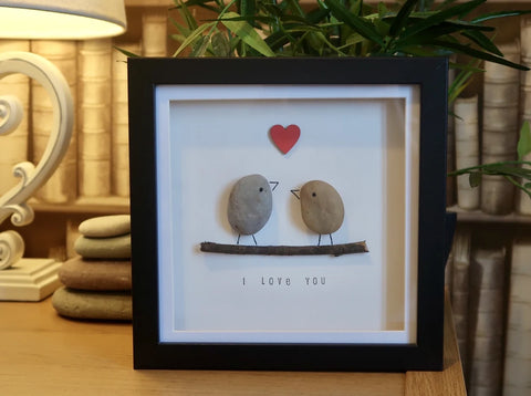 I Love You - Anniversary Gift - Gift for Couple - Pebble Art