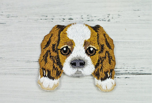 King Charles Spaniel Dog iron on patch - Embroidered Patch