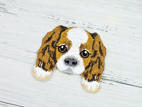 King Charles Spaniel Dog iron on patch - Embroidered Patch