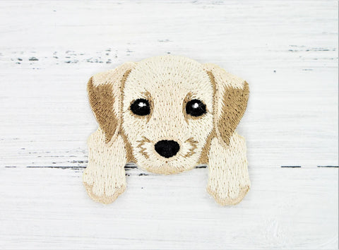Labrador Golden Retriever Dog iron on patch - Embroidered Patch